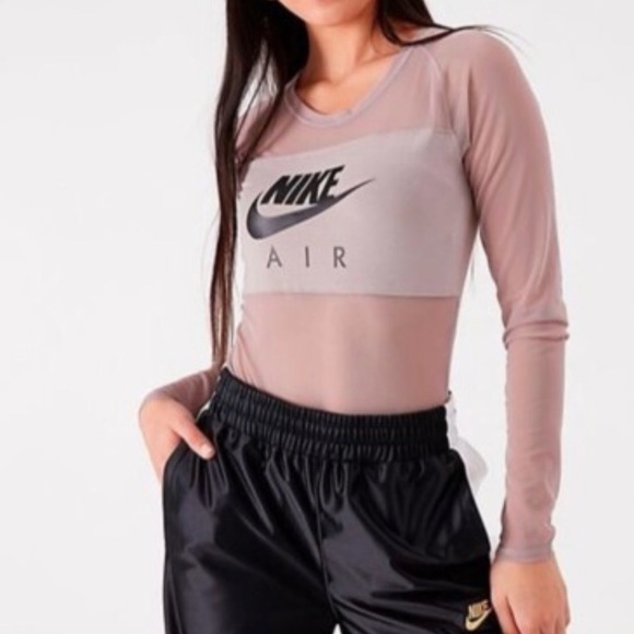 Nike Tops - Nike Women's Sheer Long Sleeve Top - Gray and Pink